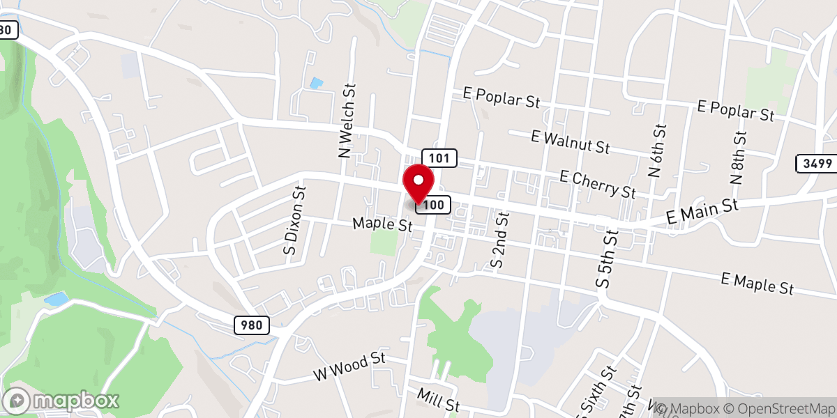 Map showing location of Hope Church