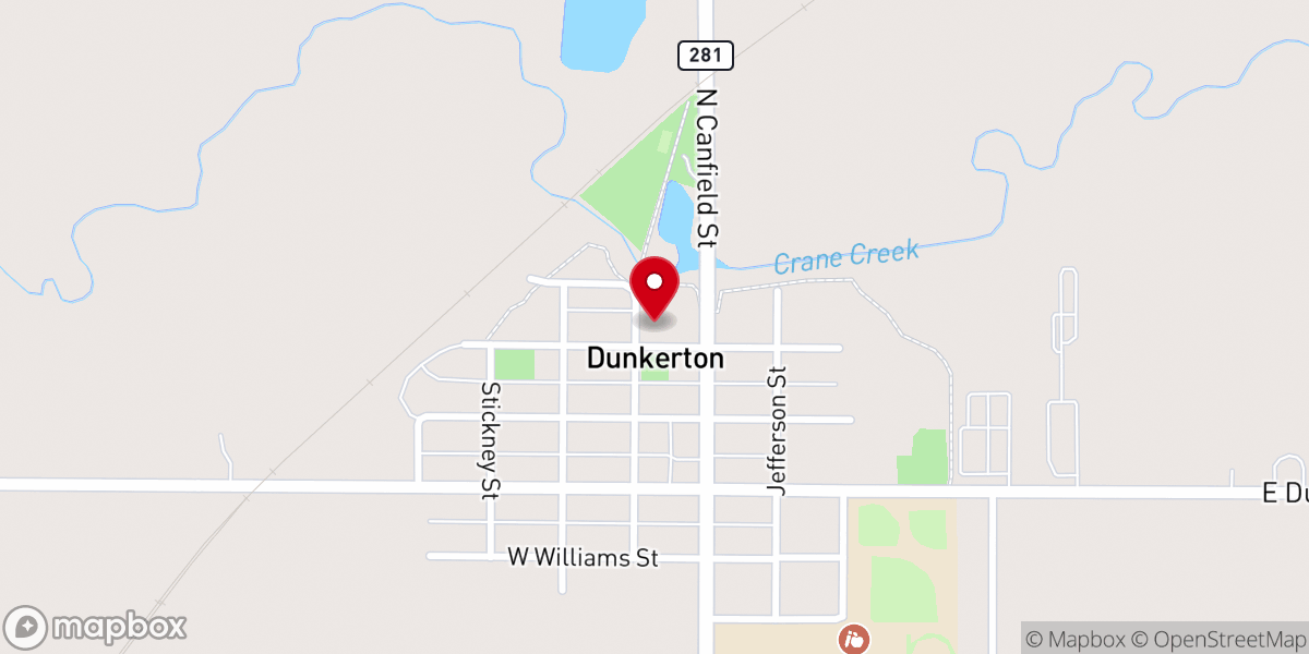 Map showing location of Dunkerton Community Hall