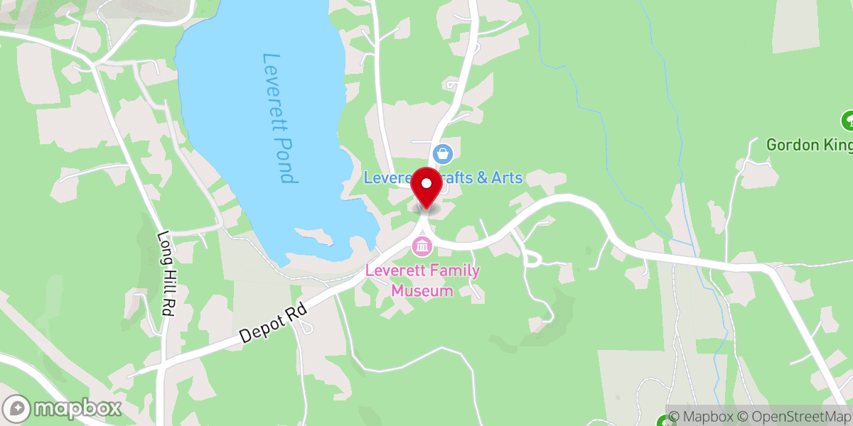 Map showing location of Leverett