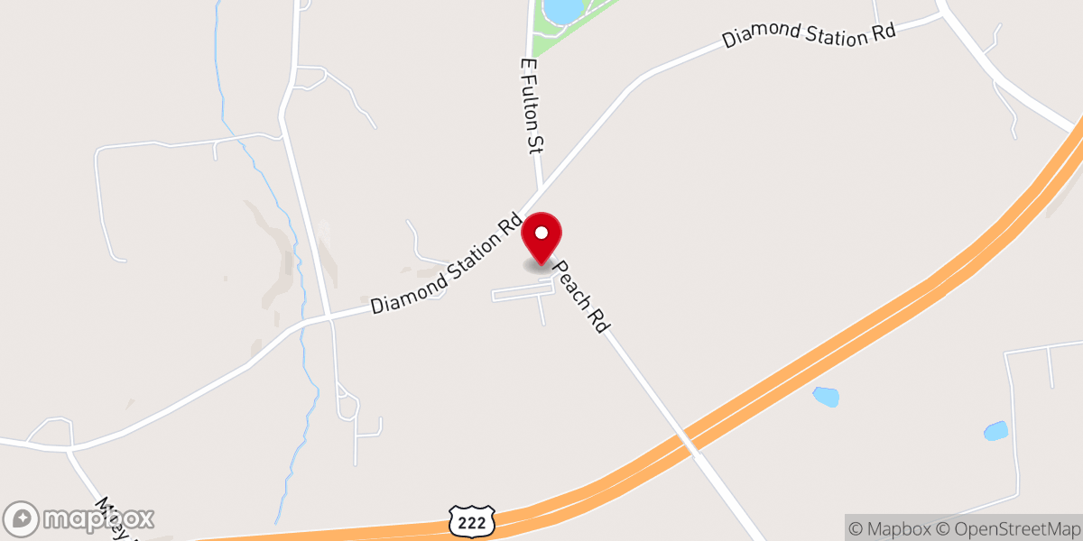 Map showing location of Ephrata Bible Fellowship Church