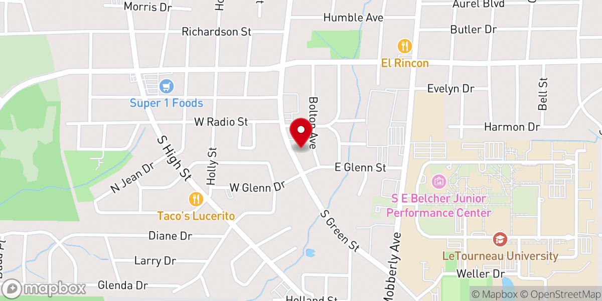 Map showing location of Parkview Baptist Church