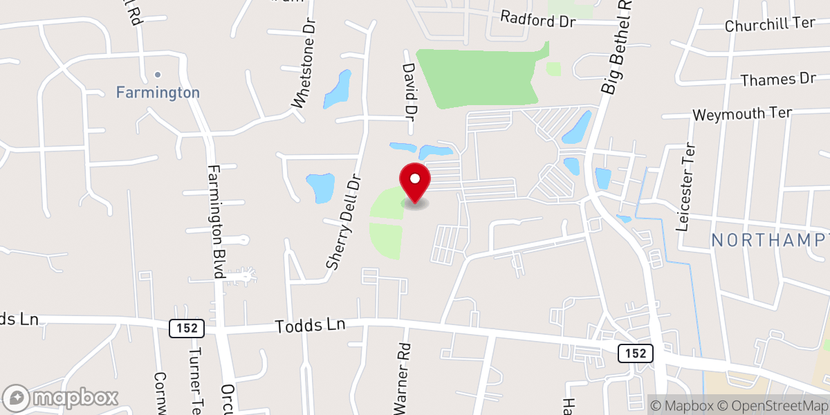 Map showing location of Liberty Baptist Church Recreation