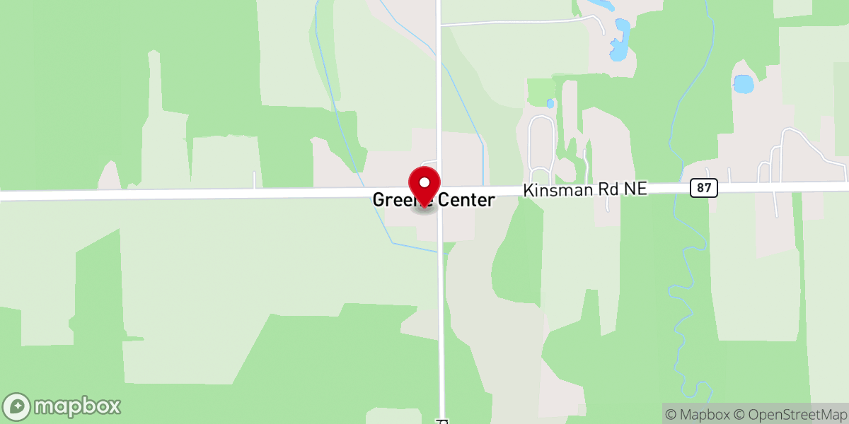 Map showing location of Greene Community Foursquare Church