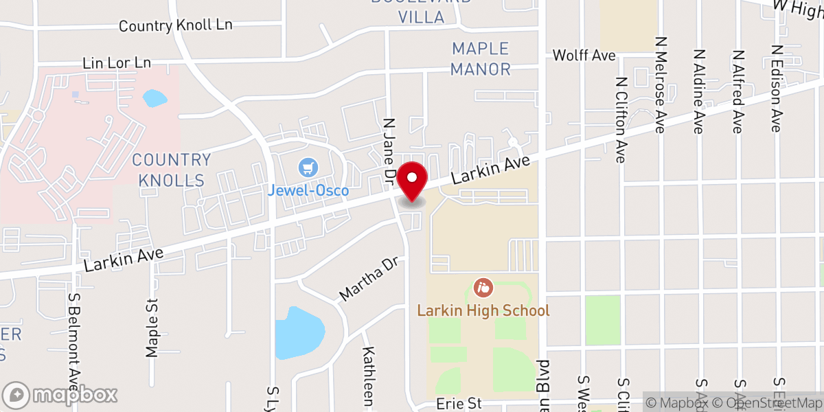 Map showing location of Evangelical Covenant Church
