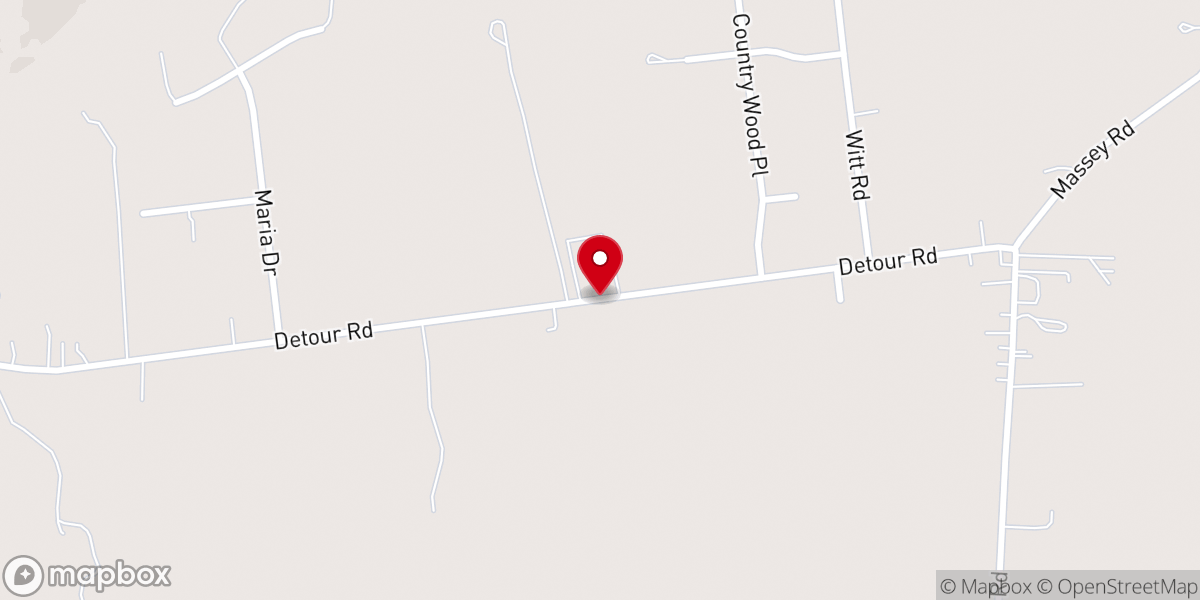 Map showing location of Meadow Land Baptist Church
