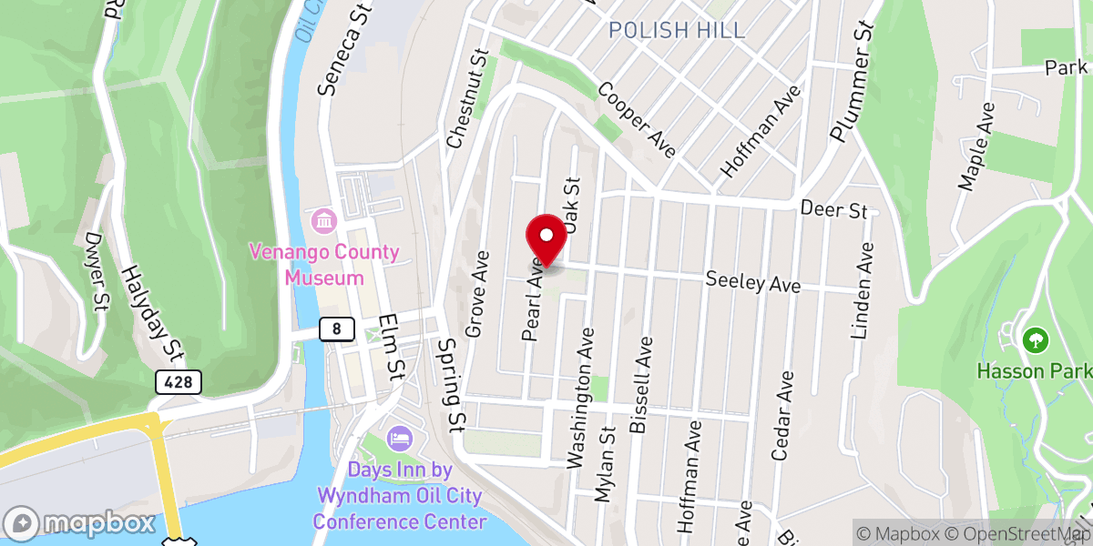 Map showing location of St. Joseph Catholic Church