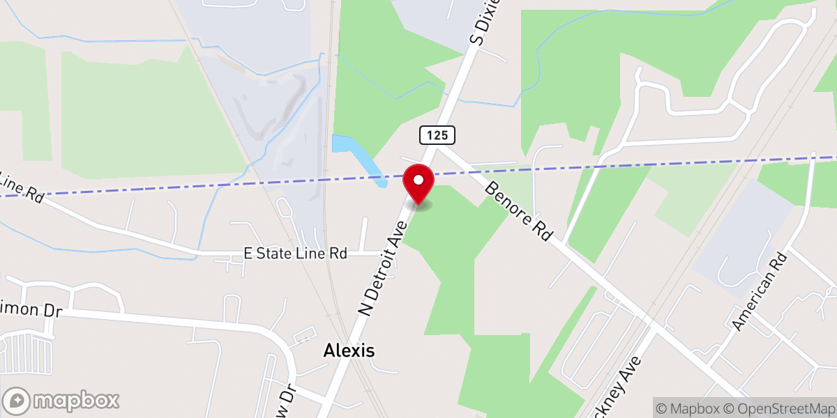 Map showing location of Alexis Congregational Church