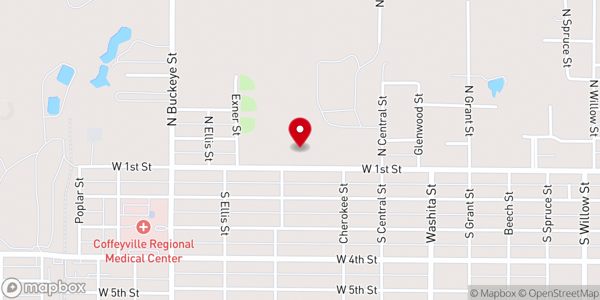 Map showing location of Grace Fellowship Coffeyville