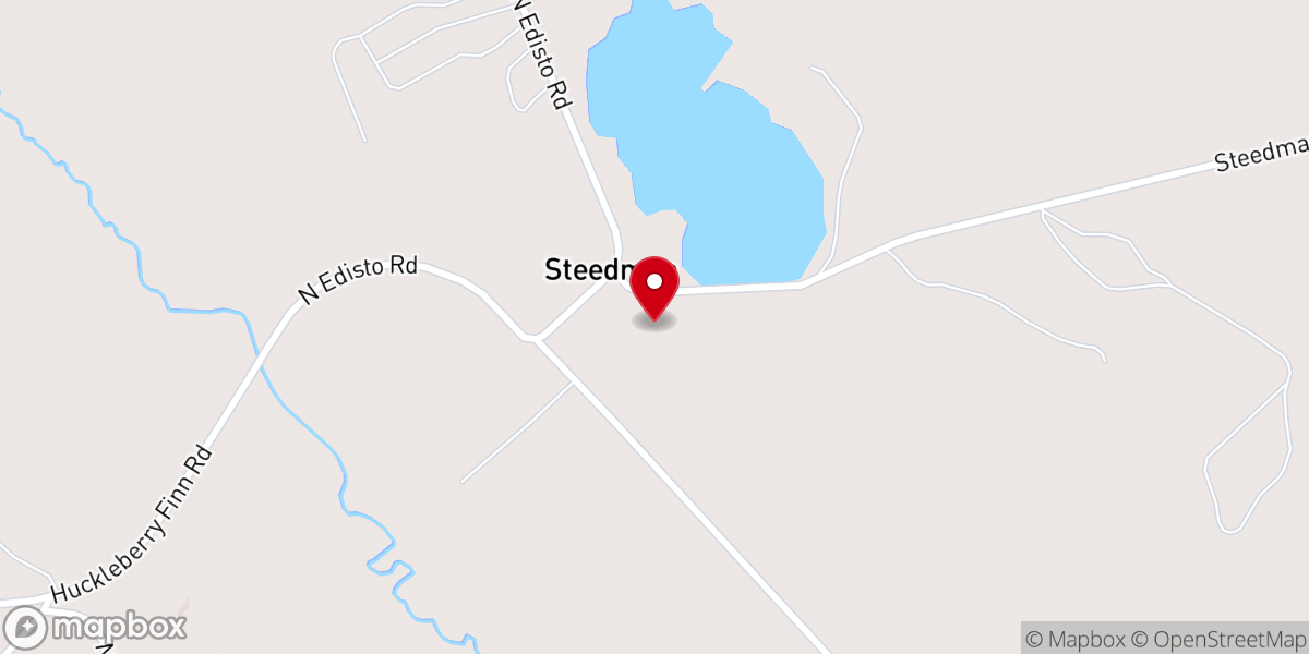 Map showing location of Steadman Baptist Church