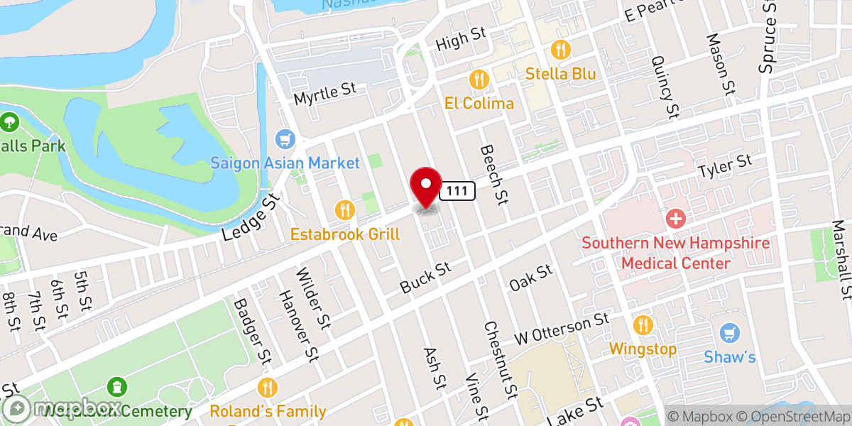 Map showing location of St. Louis' Church Hall