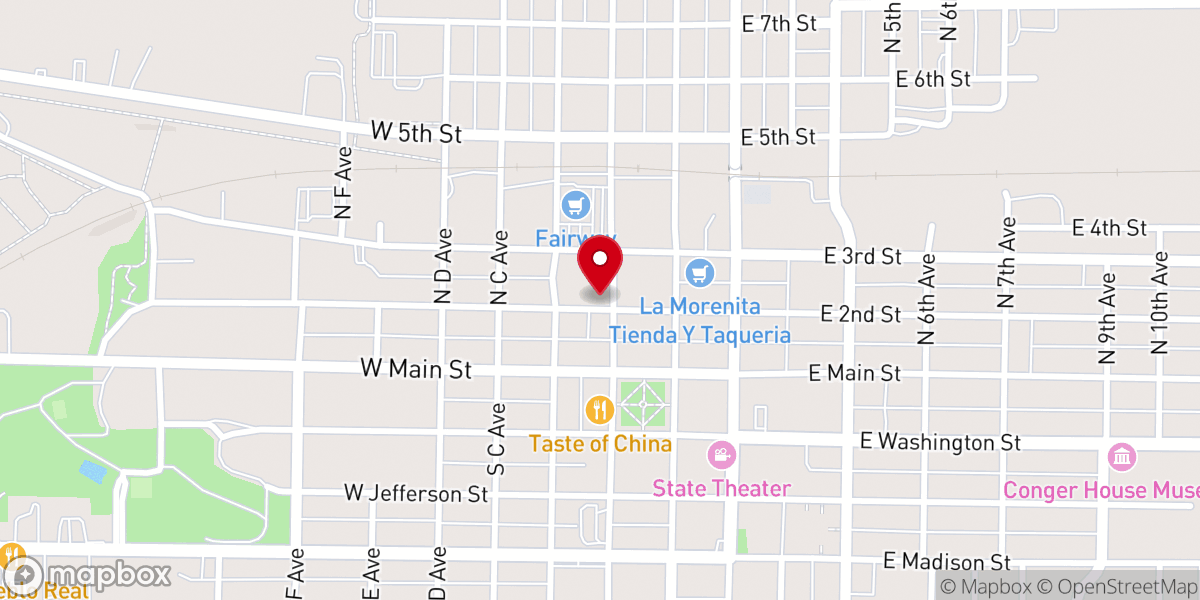 Map showing location of United Methodist Church