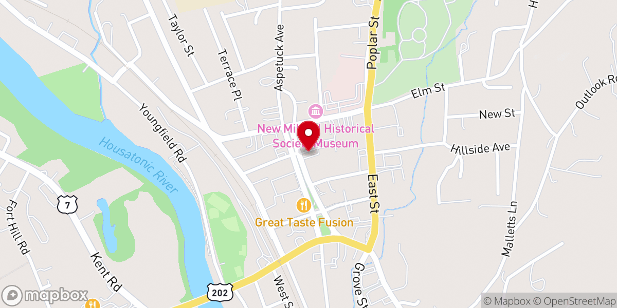 Map showing location of First Congregational Church New Milford