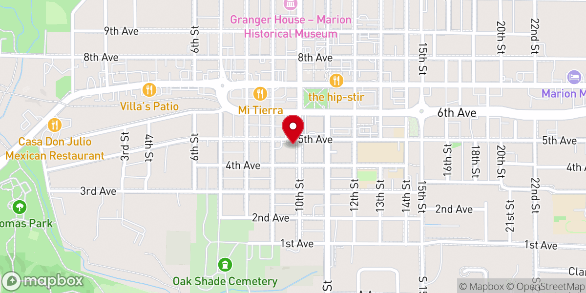 Map showing location of Old St Joseph Church