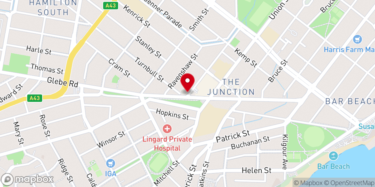 Map showing location of St Joseph catholic church