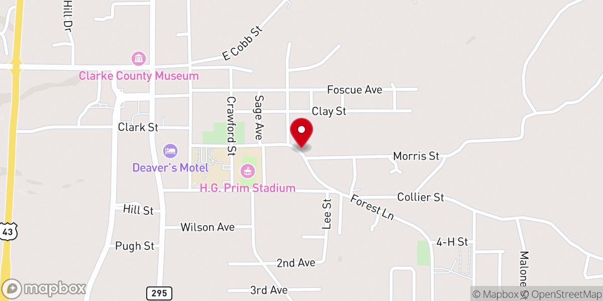 Map showing location of Wilson Chapel African Methodist Episcopal Church