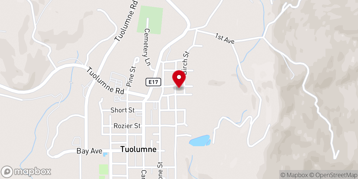 Map showing location of Tuolumne United Methodist