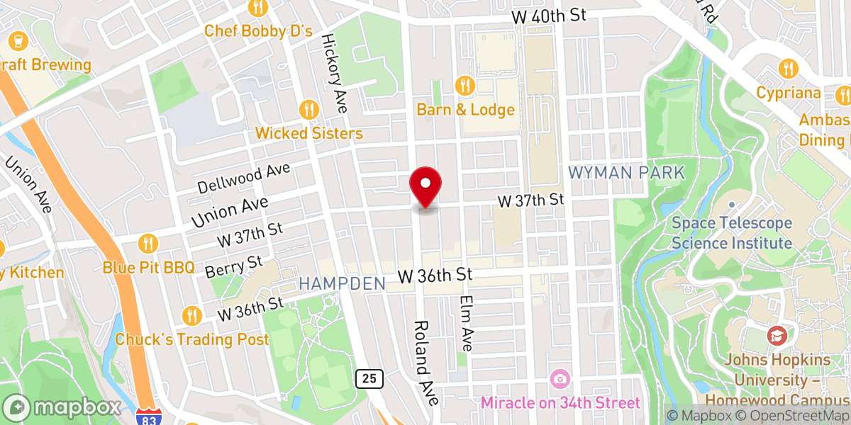 Map showing location of Village Church Hampden