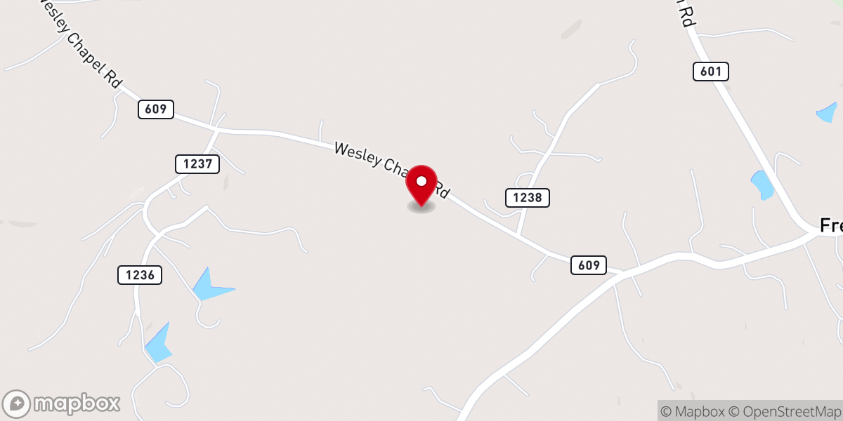 Map showing location of Free Union Lodge Hall