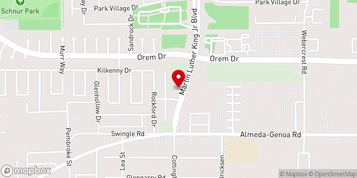 Map showing location of Word of Life Ministries Houston