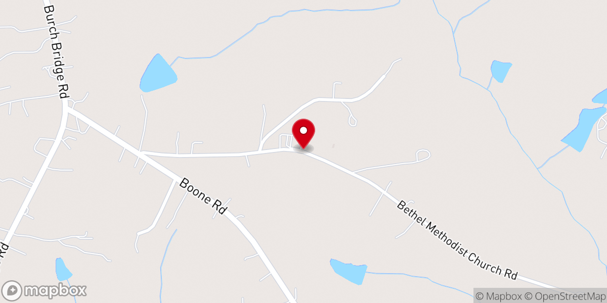 Map showing location of Bethel United Methodist Church