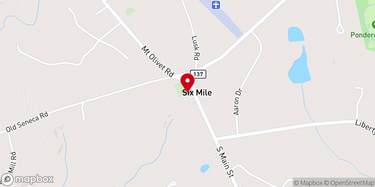 Map showing location of Six Mile