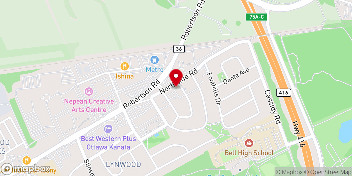Map showing location of Emmanuel Alliance Church of Ottawa