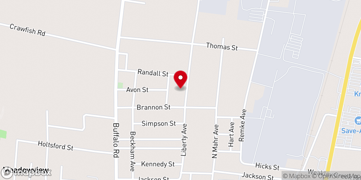 Map showing location of Lawrence County Baptist Church
