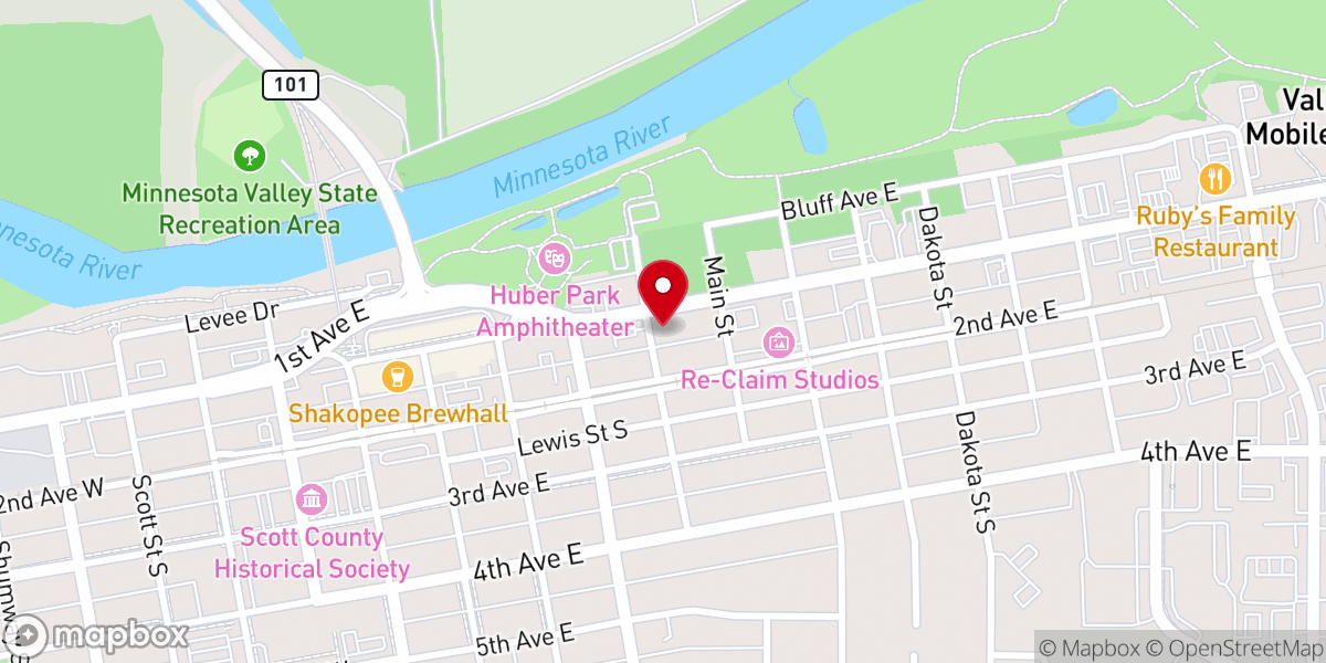 Map showing location of Light of the World Church - Shakopee, MN Iglesia La Luz del Mundo