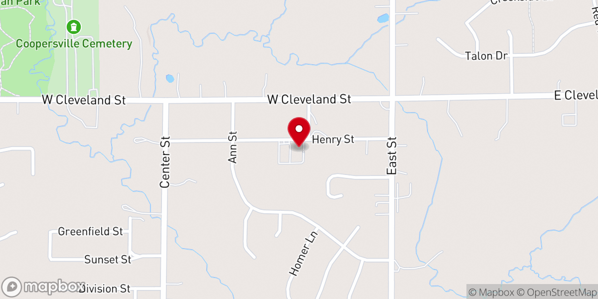 Map showing location of Coopersville Christian Reformed Church