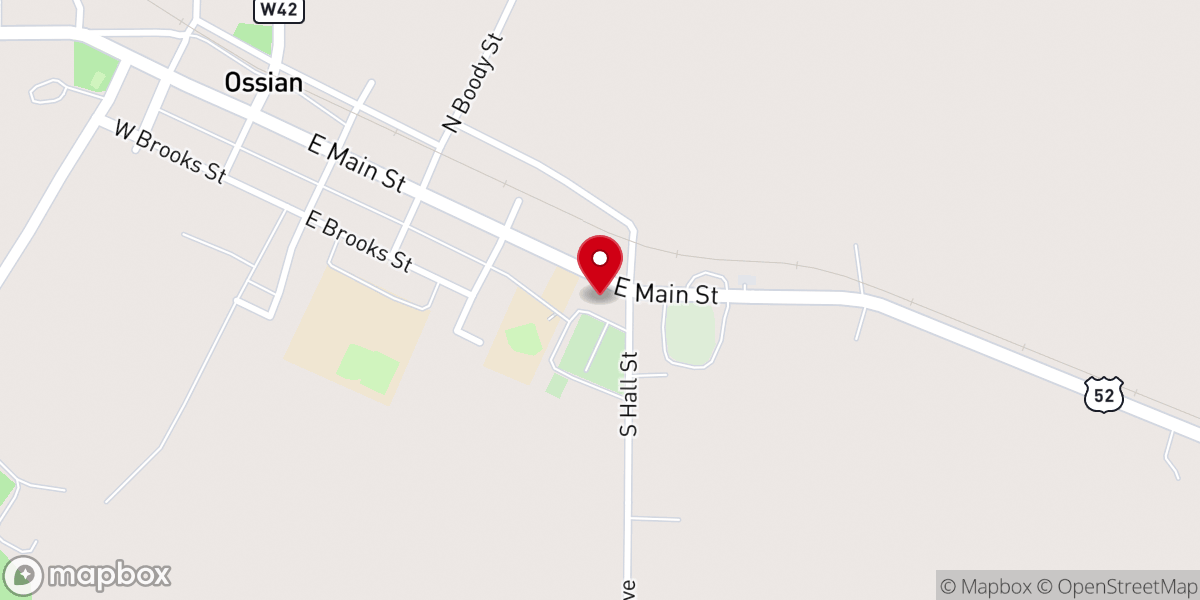 Map showing location of Saint Francis de Sales Catholic Church, Ossian