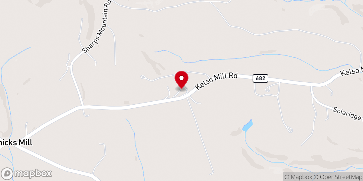 Map showing location of Peaks Presbyterian Church