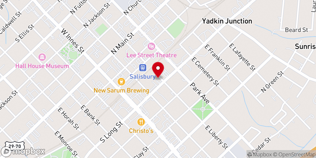 Map showing location of Rowan Helping Ministries