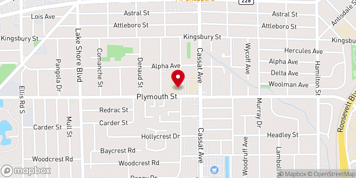 Map showing location of Wayman Temple AME Church (West Campus)