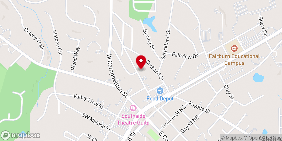 Map showing location of In His Great Name Worship Center