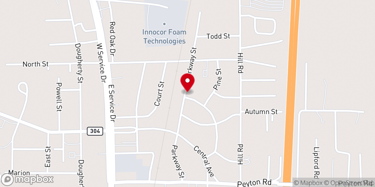 Map showing location of Edwards Chapel A.M.E. Church