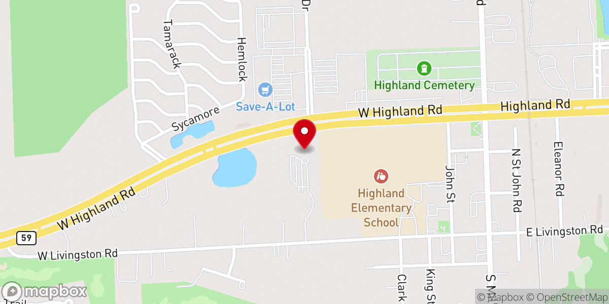 Map showing location of Thrive Church