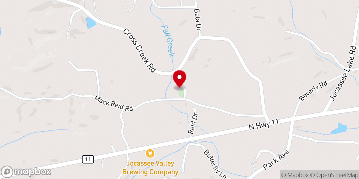 Map showing location of Keowee Falls Church of God