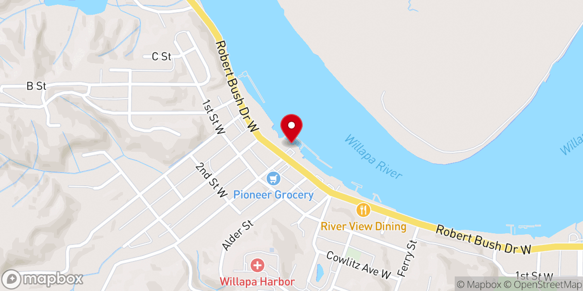Map showing location of World’s Largest Oyster