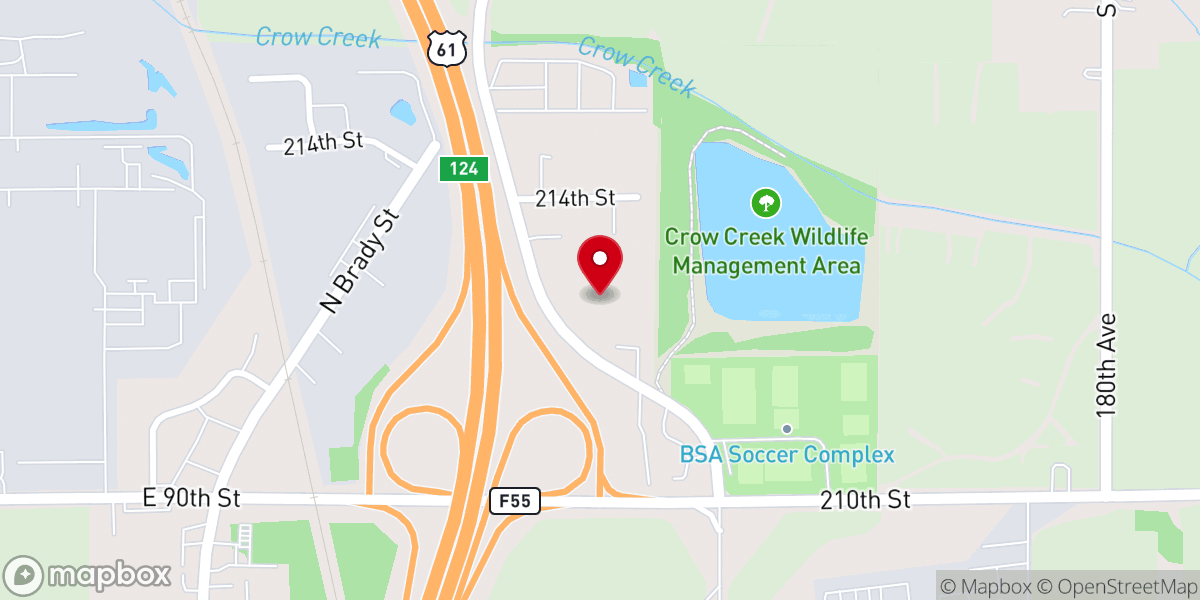 Map showing location of Crossroads Independent Baptist Church
