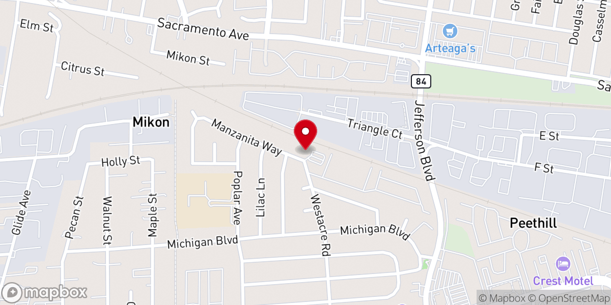 Map showing location of Word of Life Assembly of God Church