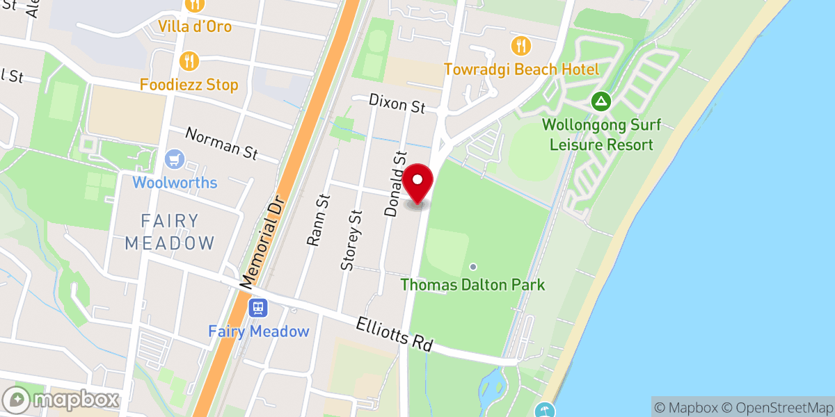 Map showing location of Wollongong Christian Reformed Church