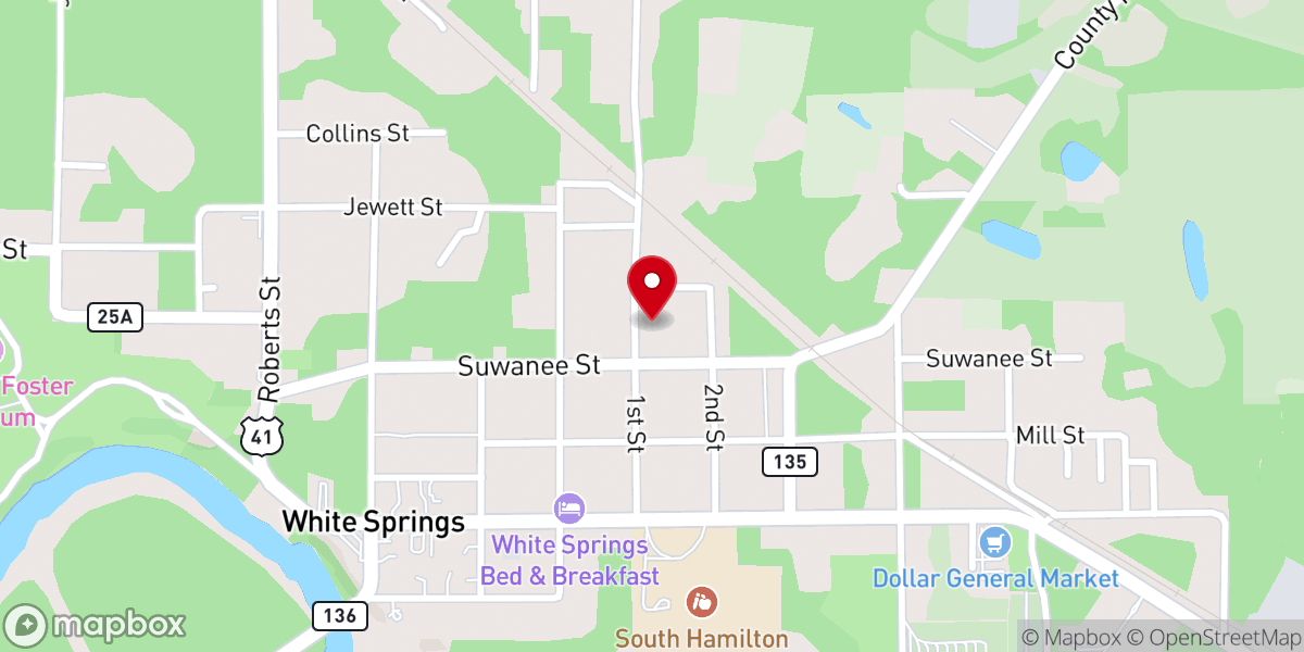 Map showing location of Beulah Baptist Church