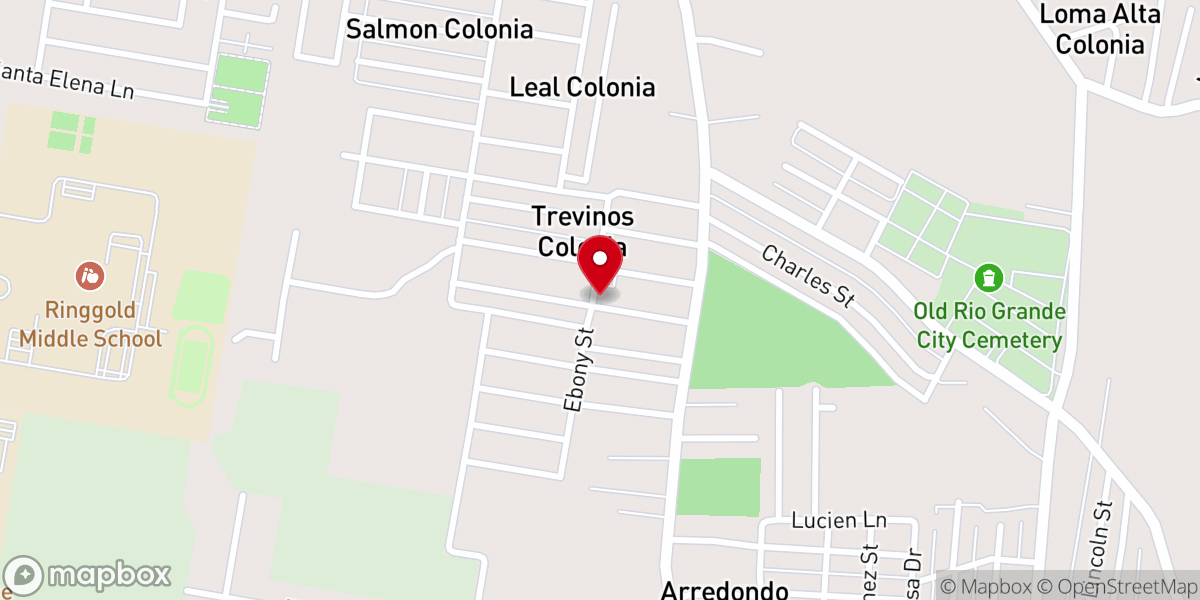 Map showing location of Rio Grande Baptist Church