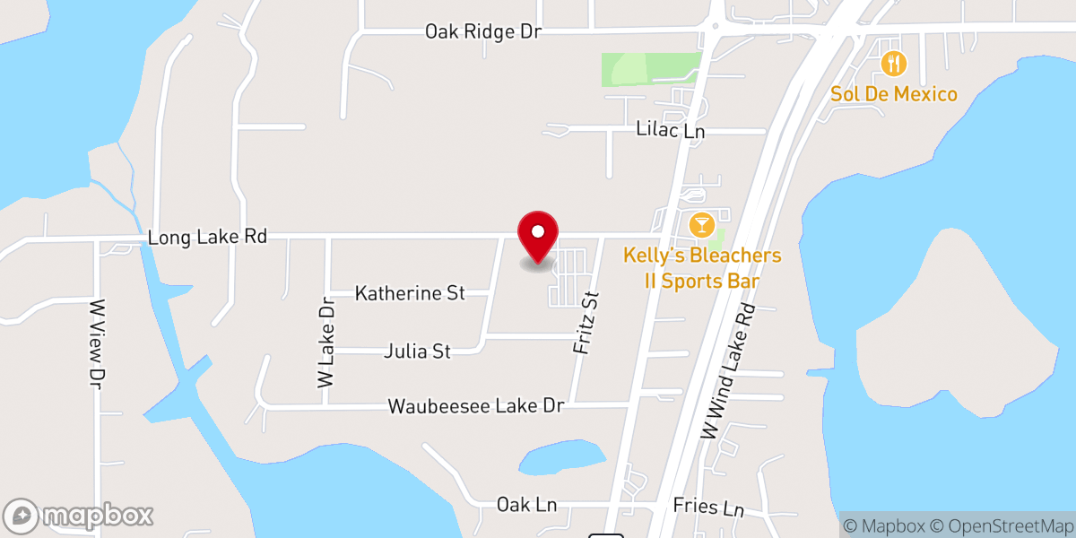 Map showing location of St Clare Catholic Church Wind Lake