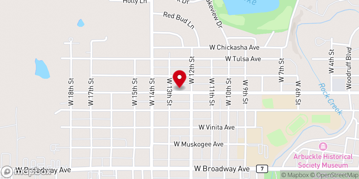 Map showing location of First Free Will Baptist Church