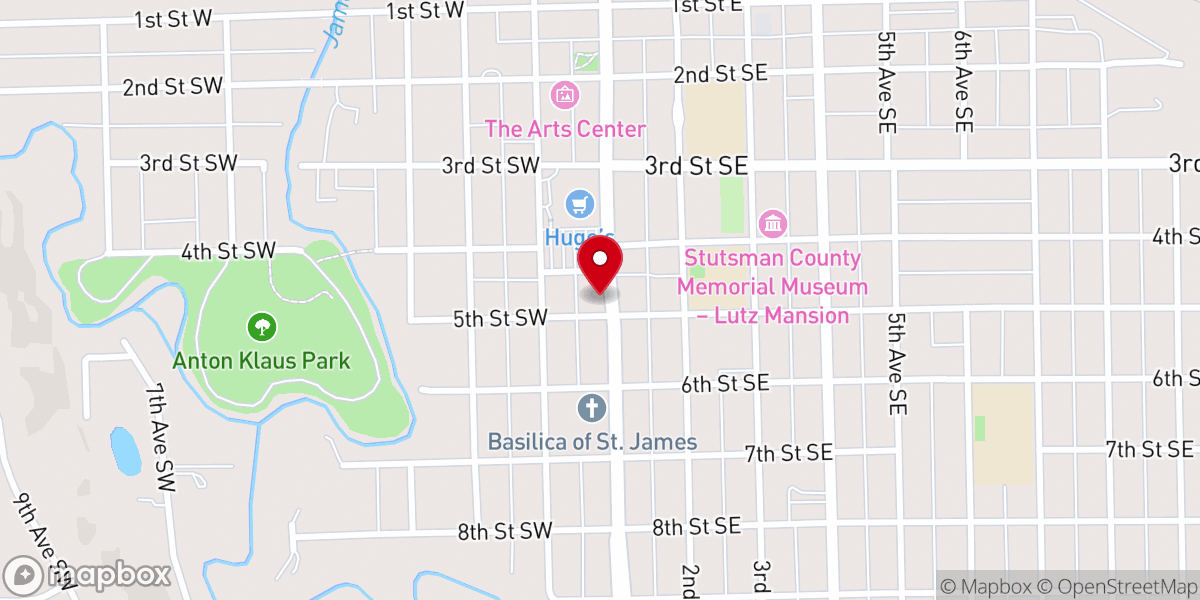 Map showing location of St Johns Lutheran Church