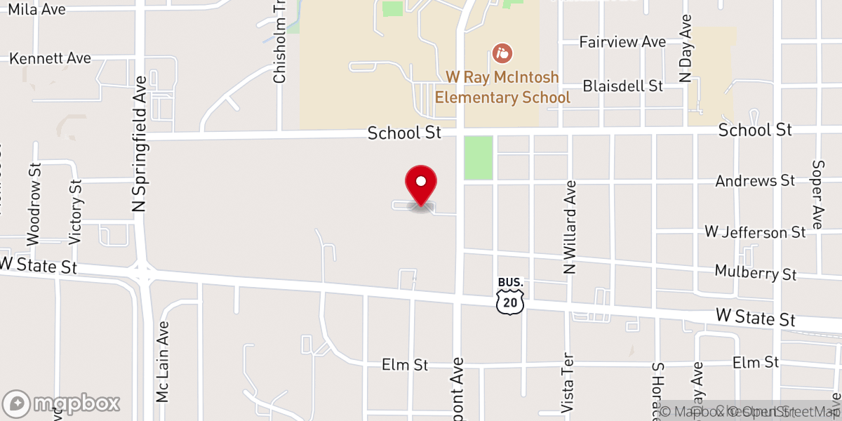 Map showing location of United Faith Baptist Church