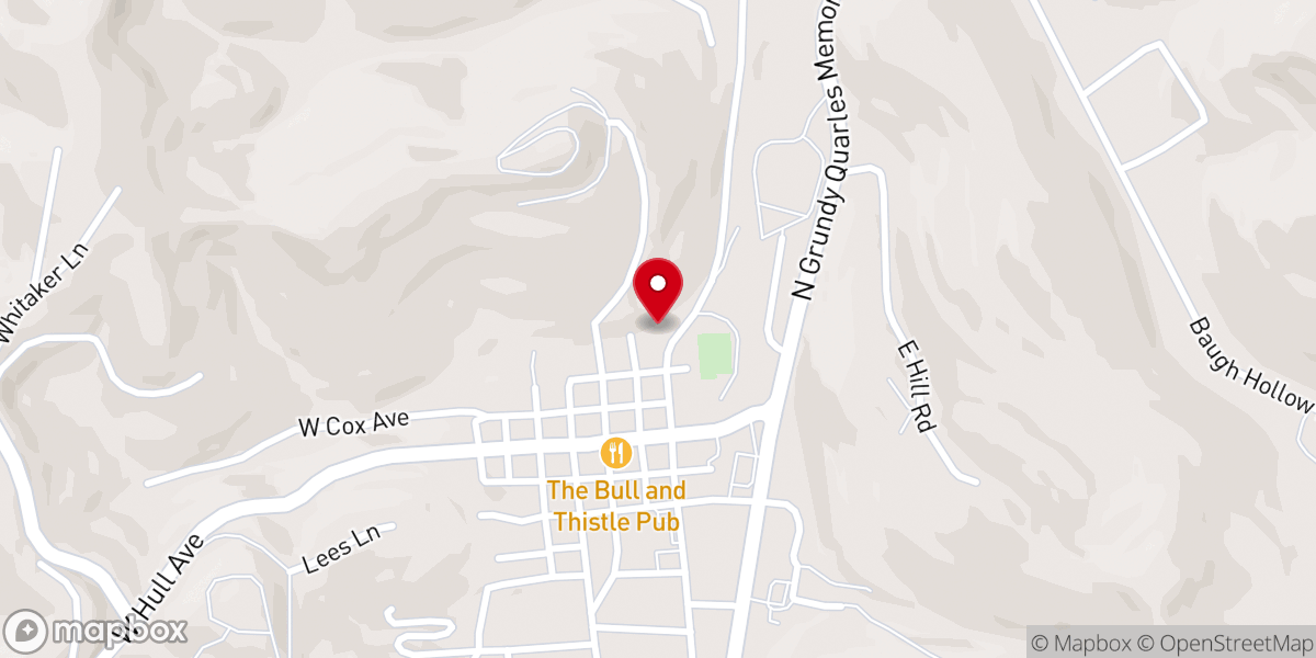 Map showing location of New Hope Baptist Church