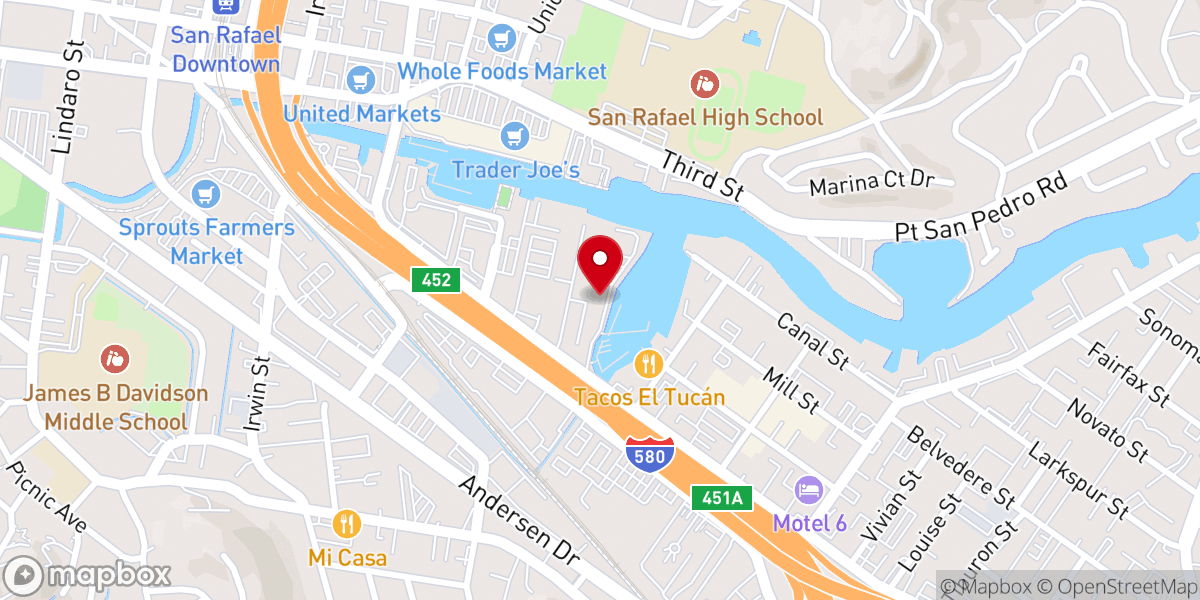 Map showing location of Ministerios Ebenezer San Rafael, CA