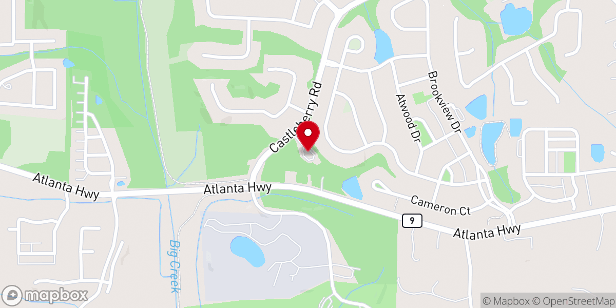 Map showing location of Castleberry Road Baptist Church